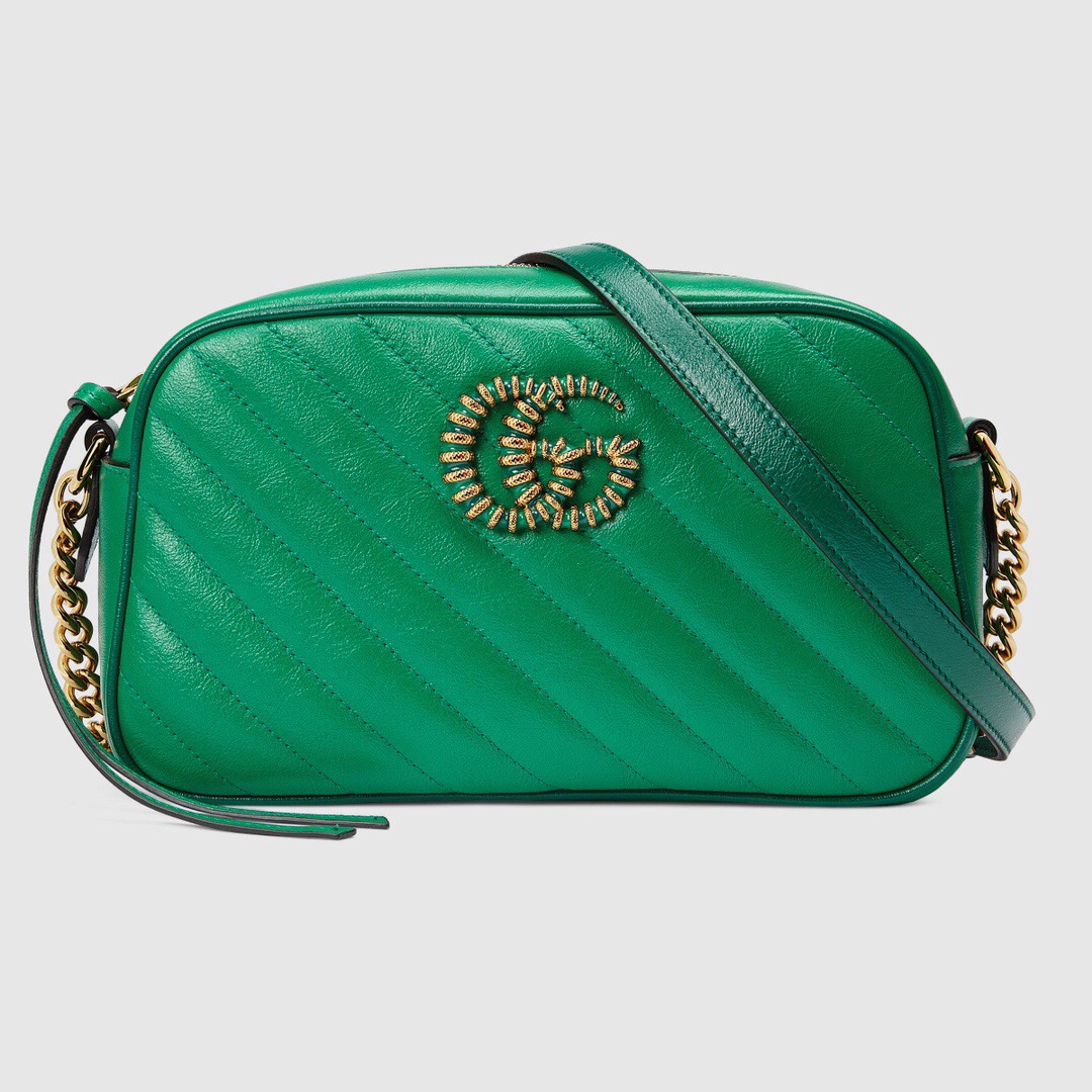 Gucci GG Marmont Small Matelasse Shoulder Bag 447632 Green